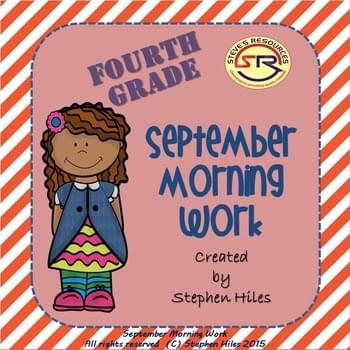 September Morning Work: Fourth Grade