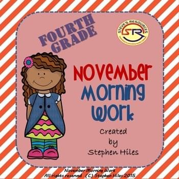 November Morning Work: Fourth Grade